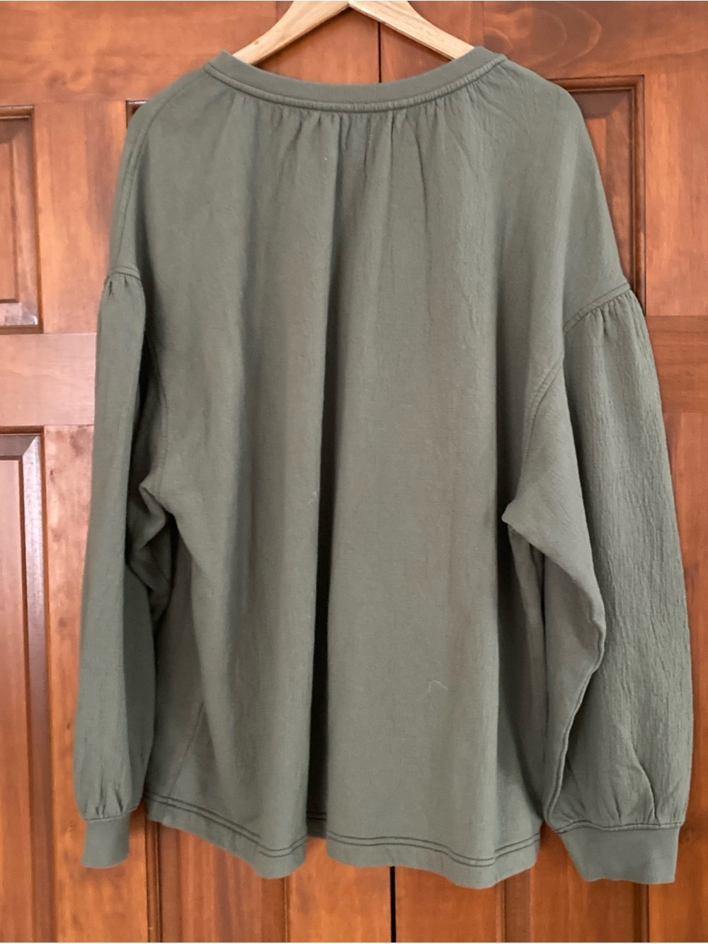 NWT aerie Sage Green Tie-Neck oversized sweatshirt women’s XL cotton - Picture 2 of 6